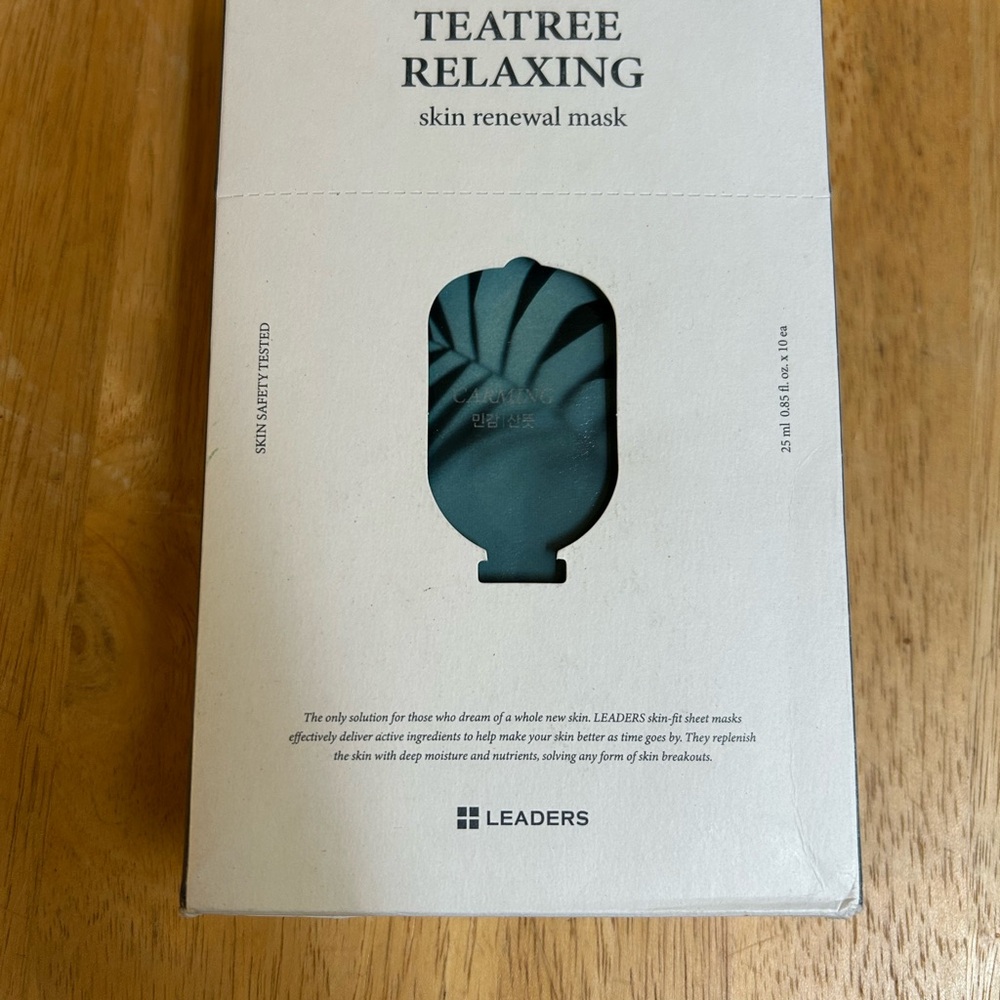 Tea Tree Relaxing Skin Renewal Mask - Green, pack of 10.
